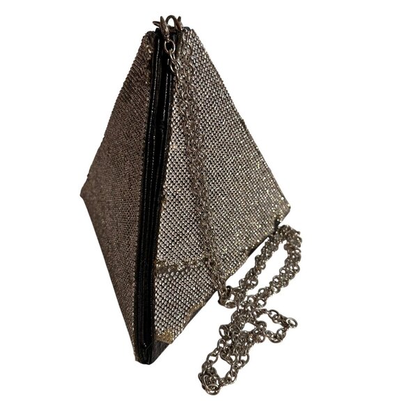 Vintage Y2K Pyramid Rhinestone Purse With Chain - Picture 6 of 11
